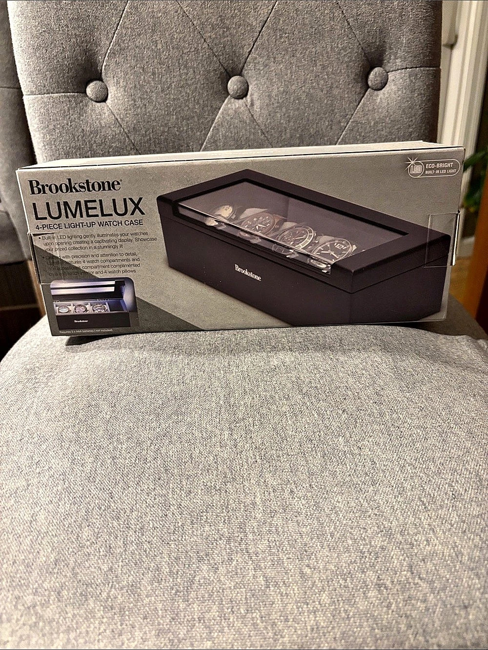 Brookstone Lumelux 4-Piece Light-Up Watch Case